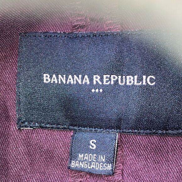 BANANA REPUBLIC S Cropped Deep Burgundy Unisex Utility Jacket - Picture 3 of 13